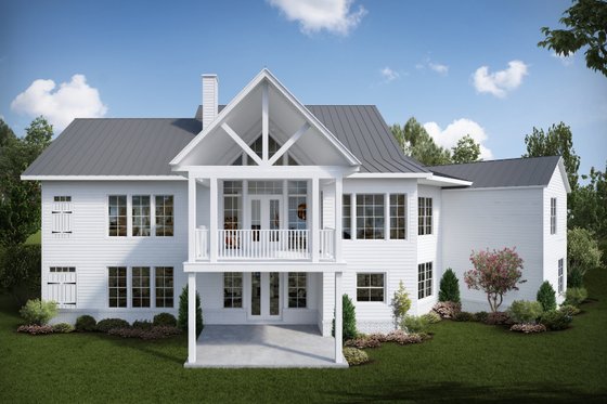 Exterior - Rear Elevation for Farmhouse House Plan #54-383 - 3 bed, 2 bath
