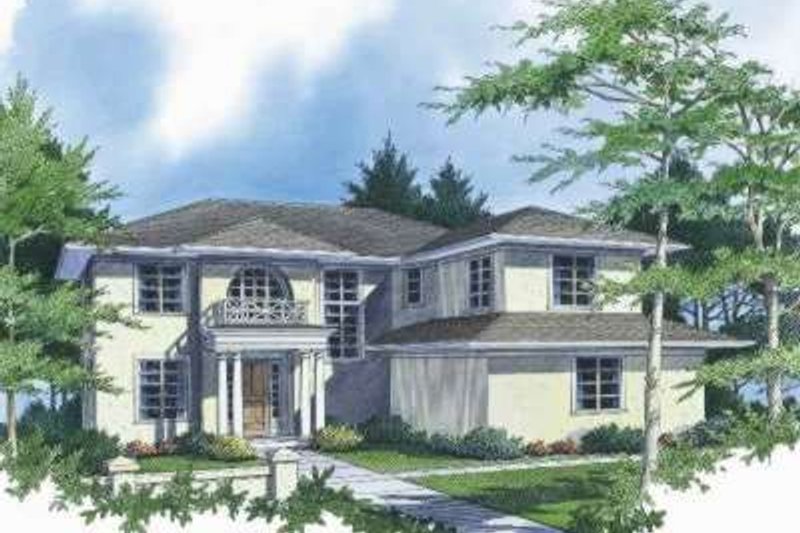 House Blueprint - Mediterranean Exterior - Front Elevation Plan #48-144