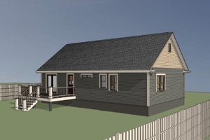 Exterior - Rear Elevation for Country House Plan #79-118 - 3 bed, 2 bath