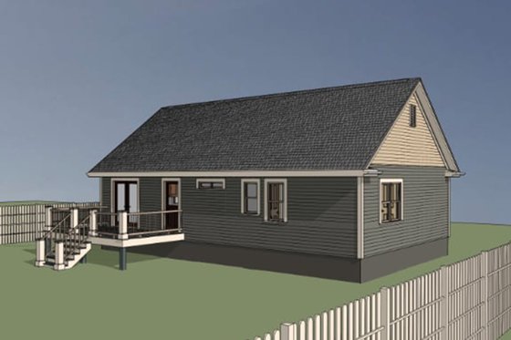Exterior - Rear Elevation for Country House Plan #79-118 - 3 bed, 2 bath