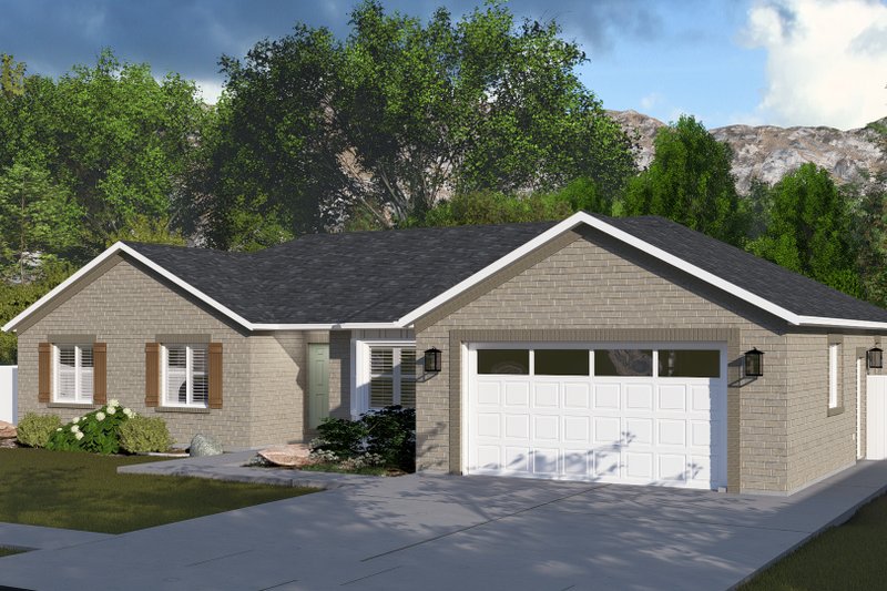 House Design - Exterior - Front Elevation 4 for Ranch House Plan #1060-222 - 3 bed, 2.5 bath