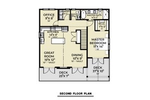 Floor Plan - Upper Floor for Contemporary House Plan #1070-246 - 2 bed, 2.5 bath