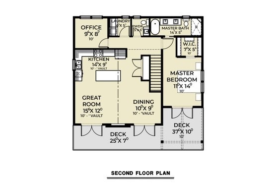 Floor Plan - Upper Floor for Contemporary House Plan #1070-246 - 2 bed, 2.5 bath