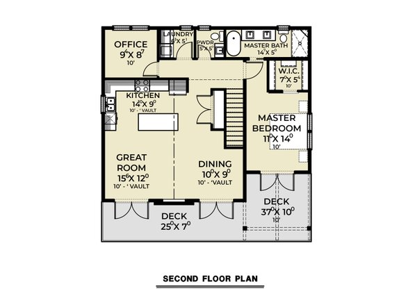 Architectural House Design - Contemporary Floor Plan - Upper Floor Plan #1070-246