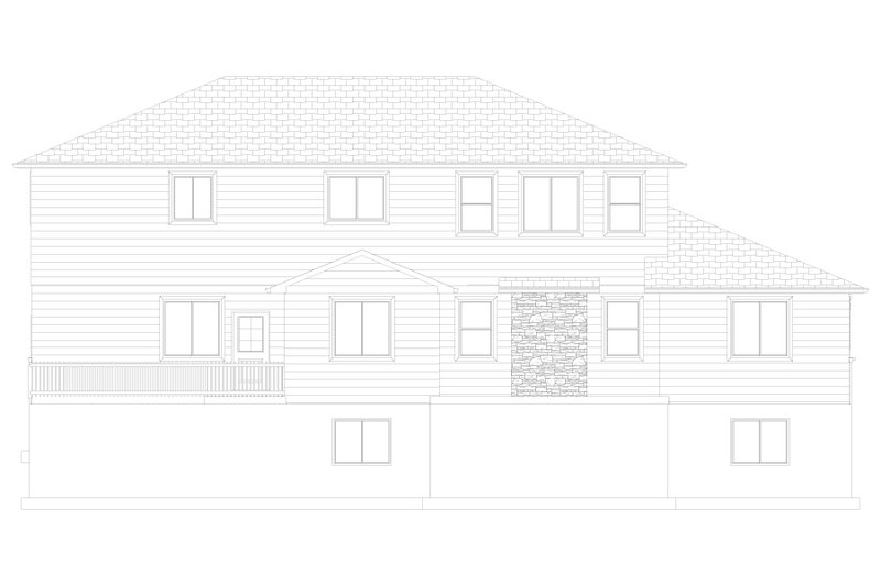 Architectural House Design - Exterior - Rear Elevation 1 for Farmhouse House Plan #1060-368 - 5 bed, 4 bath