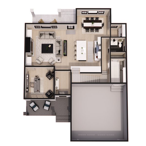 House Blueprint - Bungalow Floor Plan - Main Floor Plan #51-1375