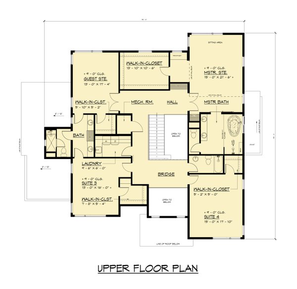 House Blueprint - Contemporary Floor Plan - Upper Floor Plan #1066-325