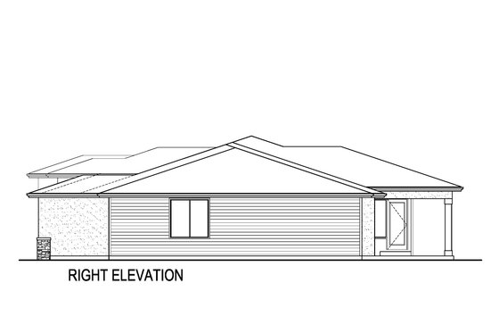 Exterior - Other Elevation 1 for Prairie House Plan #569-67 - 4 bed, 3.5 bath