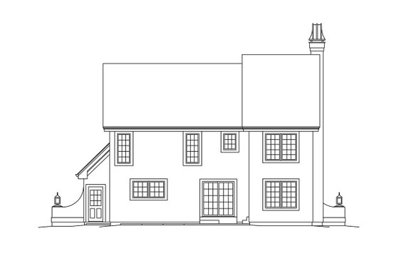 Exterior - Rear Elevation for European House Plan #57-694 - 3 bed, 2.5 bath