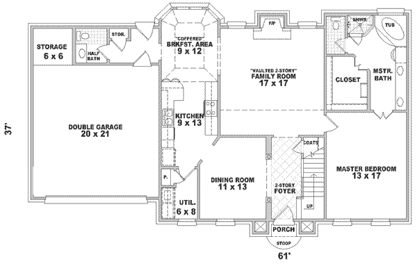 Southern Floor Plan - Main Floor Plan #81-208