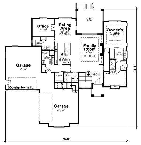 House Blueprint - Craftsman Floor Plan - Main Floor Plan #20-2369