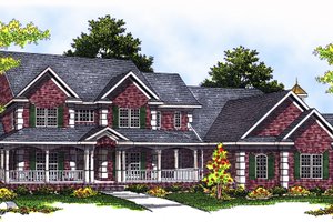 Exterior - Front Elevation for Country House Plan #70-543 - 5 bed, 3.5 bath