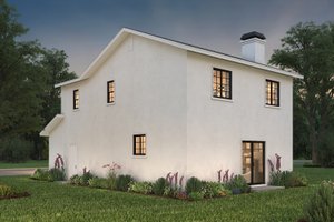 Exterior - Rear Elevation for Adobe / Southwestern House Plan #1-1069 - 3 bed, 2.5 bath