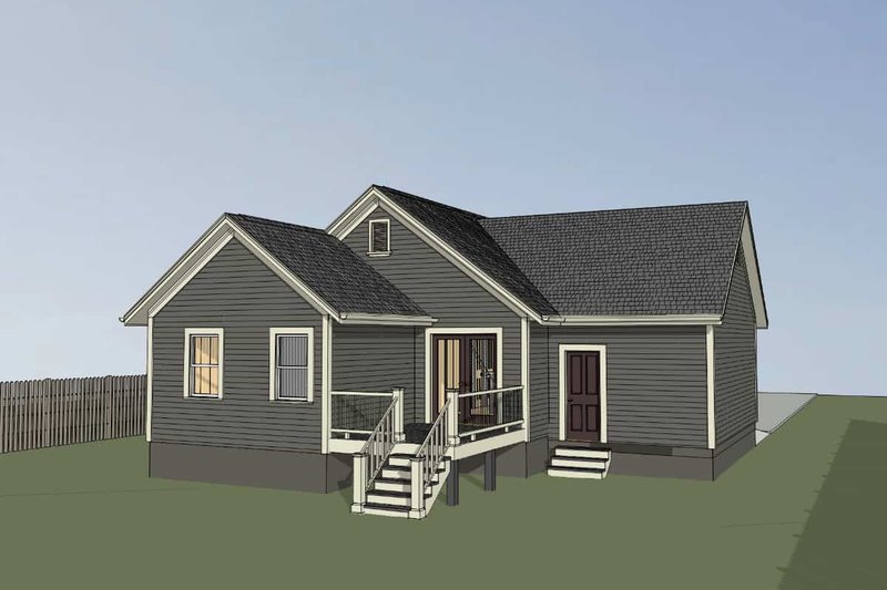 Dream House Plan - Exterior - Rear Elevation for Farmhouse House Plan #79-333 - 4 bed, 2 bath