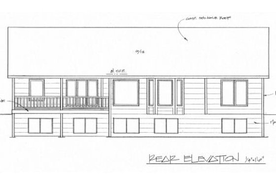 Traditional Exterior - Rear Elevation Plan #58-195