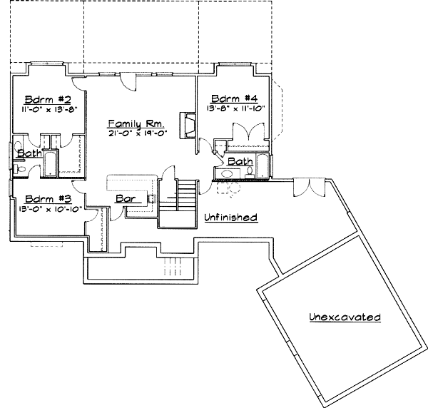 Dream House Plan - Southern Floor Plan - Lower Floor Plan #31-123