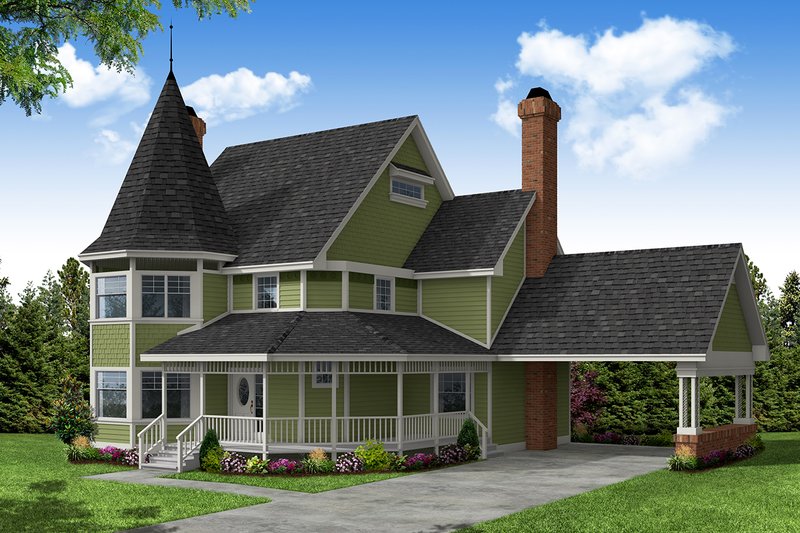Home Plan - Farmhouse Exterior - Front Elevation Plan #124-113