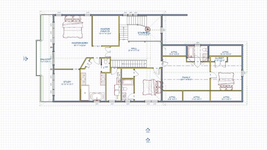Floor Plan - Upper Floor for Beach House Plan #1109-36 - 5 bed, 4.5 bath