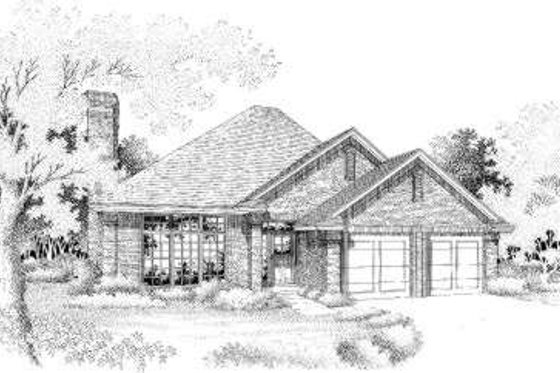 Exterior - Front Elevation for European House Plan #310-223 - 3 bed, 2 bath