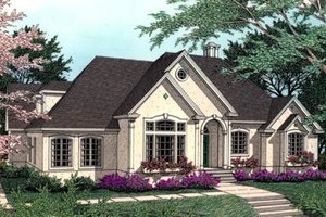 European Exterior - Front Elevation Plan #406-114