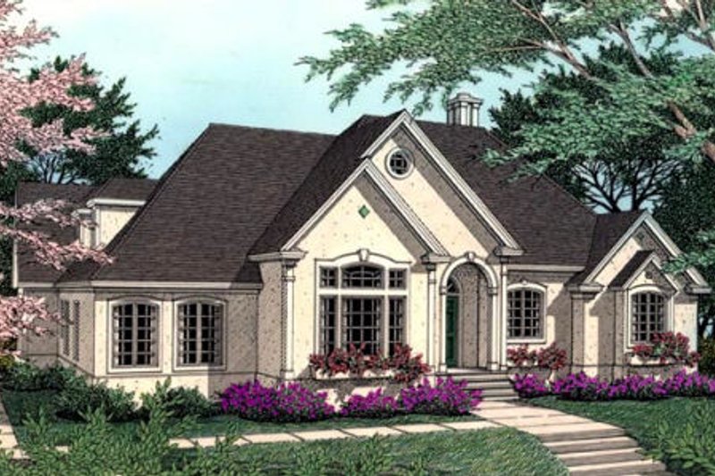 Architectural House Design - European Exterior - Front Elevation Plan #406-114