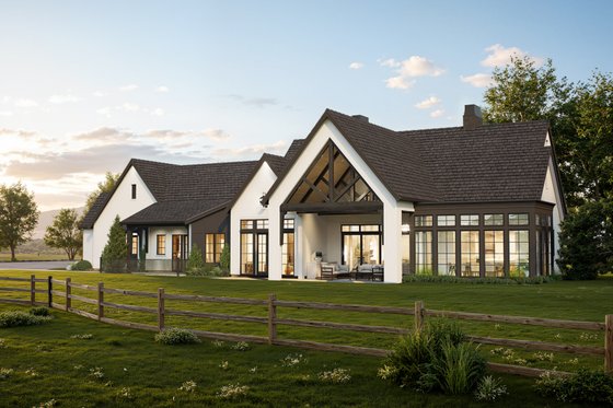 Exterior - Rear Elevation 2 for Farmhouse House Plan #1114-92 - 2 bed, 2.5 bath