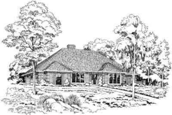 Exterior - Front Elevation for Traditional House Plan #312-497 - 4 bed, 3 bath