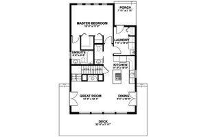 Floor Plan - Main Floor for Cabin House Plan #126-188 - 3 bed, 2 bath
