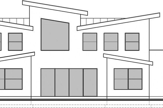 Exterior - Rear Elevation for Modern House Plan #1073-4 - 4 bed, 2.5 bath