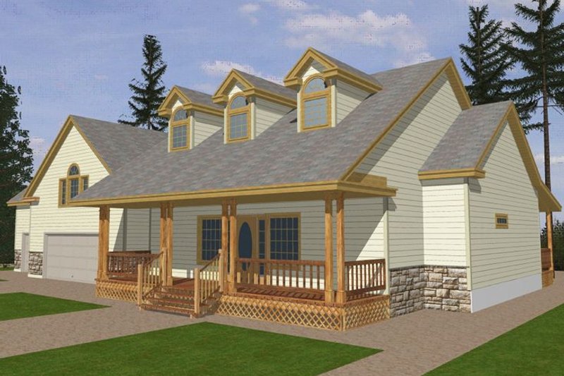 Home Plan - Southern Exterior - Front Elevation Plan #117-147