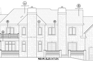 Exterior - Rear Elevation for European House Plan #20-2210 - 5 bed, 4.5 bath