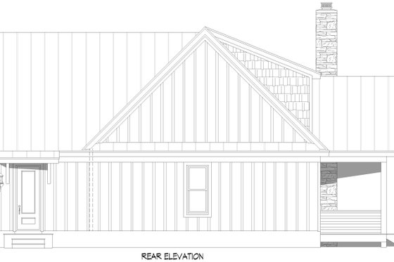 Exterior - Rear Elevation for Country House Plan #932-1254 - 3 bed, 4.5 bath