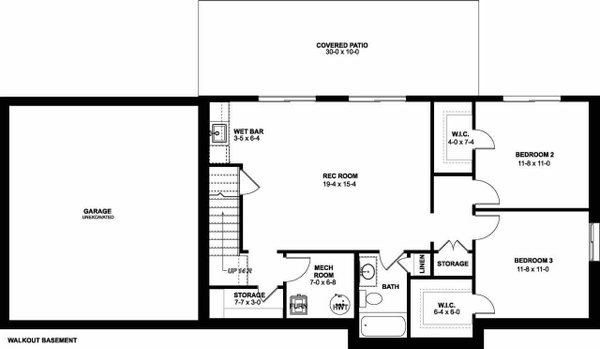 Home Plan - Farmhouse Floor Plan - Lower Floor Plan #126-175