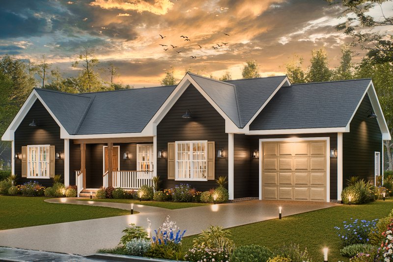 Architectural House Design - Exterior - Front Elevation 5 for Traditional House Plan #54-615 - 3 bed, 2 bath