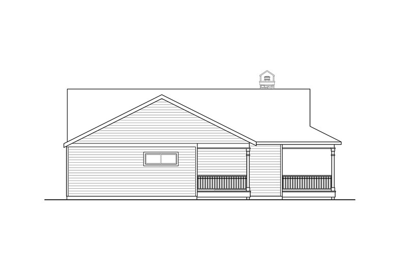 House Blueprint - Exterior - Rear Elevation for Craftsman House Plan #124-1341 - 3 bed, 2 bath