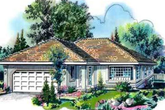 Exterior - Front Elevation for Traditional House Plan #18-333 - 3 bed, 2 bath