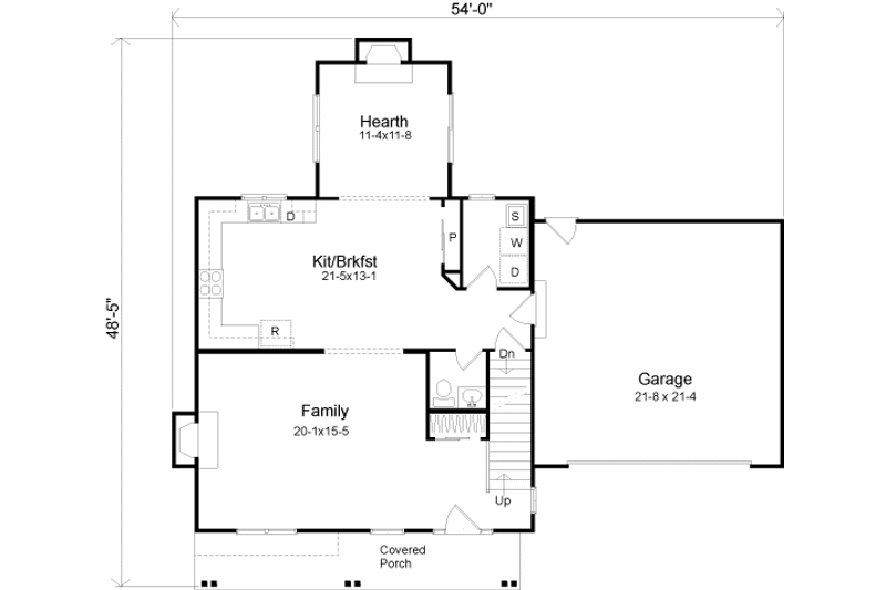 Dream House Plan - Floor Plan - Main Floor for Modern House Plan #22-501 - 3 bed, 2.5 bath