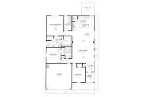 Floor Plan - Main Floor for Craftsman House Plan #437-99 - 3 bed, 2 bath