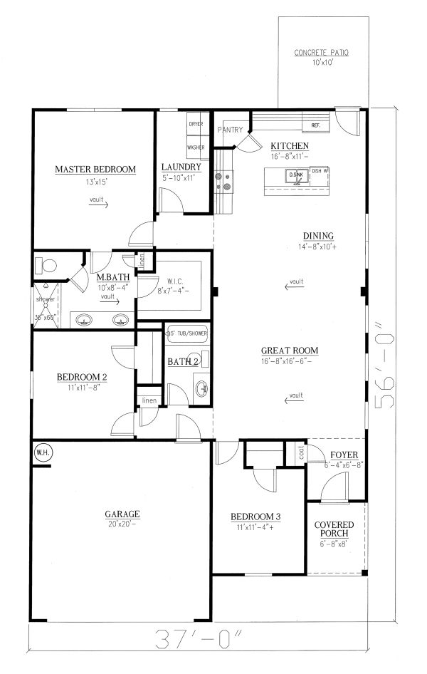 Architectural House Design - Craftsman Floor Plan - Main Floor Plan #437-99