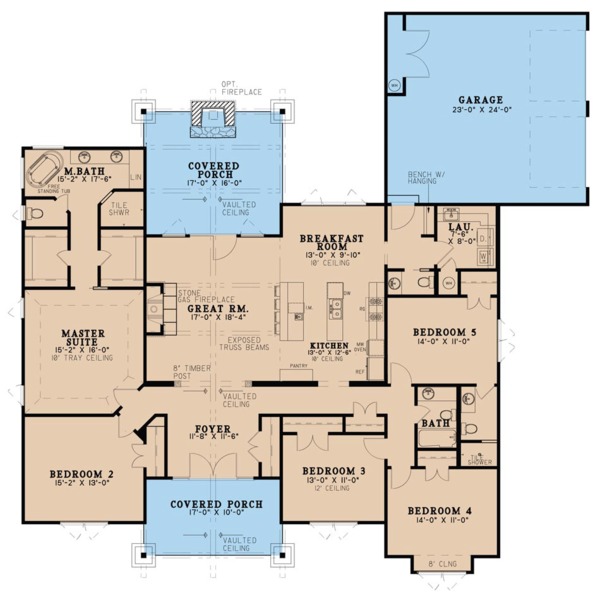 Home Plan - Craftsman Floor Plan - Main Floor Plan #923-20