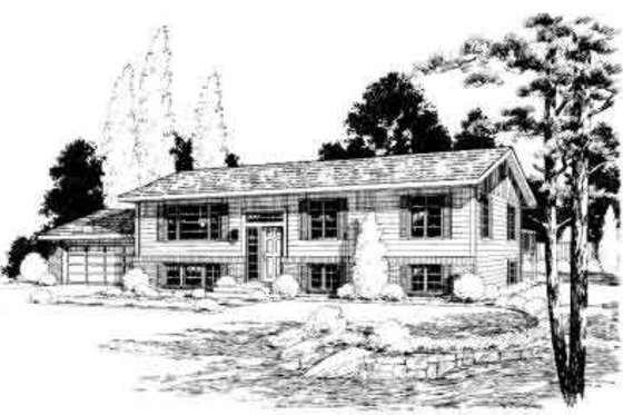Exterior - Front Elevation for Traditional House Plan #312-348 - 4 bed, 3 bath