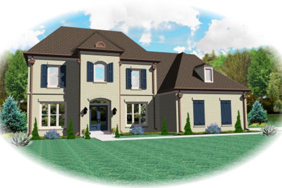 Exterior - Front Elevation for European House Plan #81-13723 - 4 bed, 2.5 bath