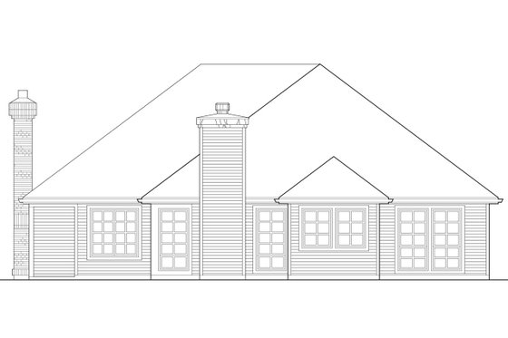 Exterior - Rear Elevation for Ranch House Plan #48-592 - 3 bed, 2 bath