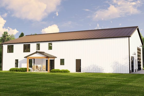 Exterior - Rear Elevation for Barndominium House Plan #1064-100 - 4 bed, 3 bath