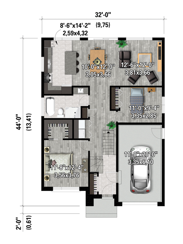 Contemporary Floor Plan - Main Floor Plan #25-4880