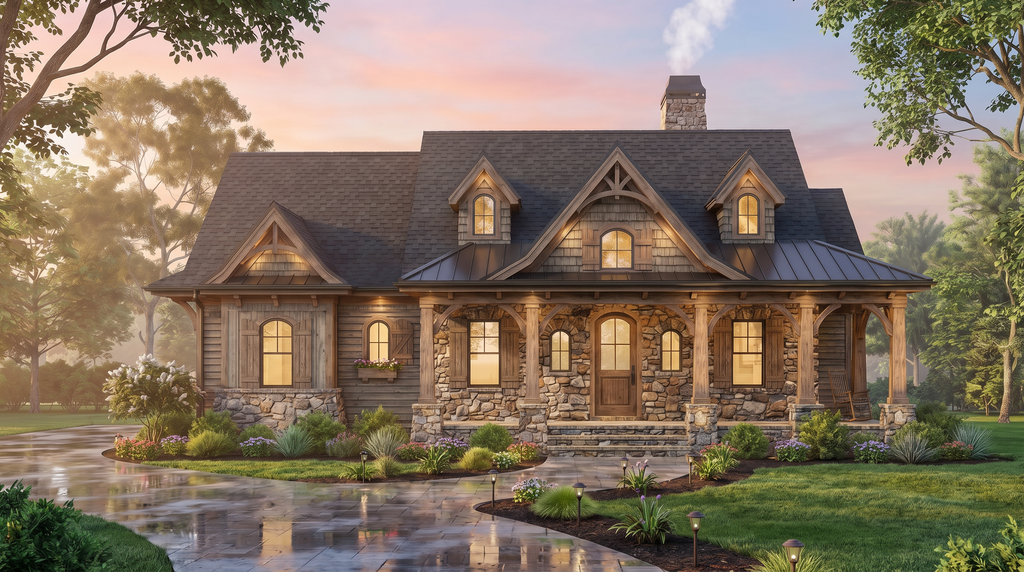 Exterior - Front Elevation 2 for Traditional House Plan #54-705 - 3 bed, 2 bath