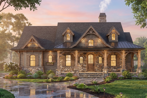 Exterior - Front Elevation for Traditional House Plan #54-705 - 3 bed, 2 bath