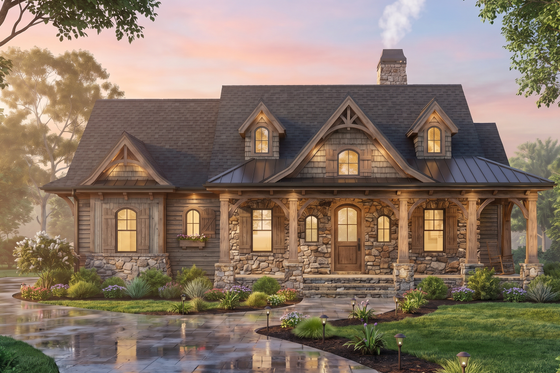 Exterior - Front Elevation for Traditional House Plan #54-705 - 3 bed, 2 bath