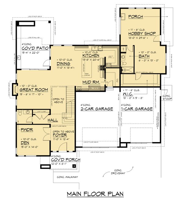 Contemporary Floor Plan - Main Floor Plan #1066-278