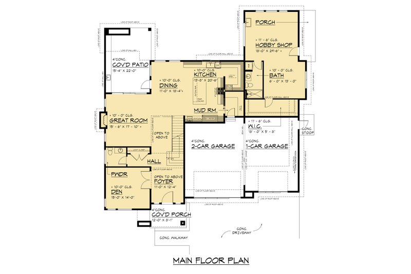 Dream House Plan - Floor Plan - Main Floor for Contemporary House Plan #1066-278 - 4 bed, 4.5 bath